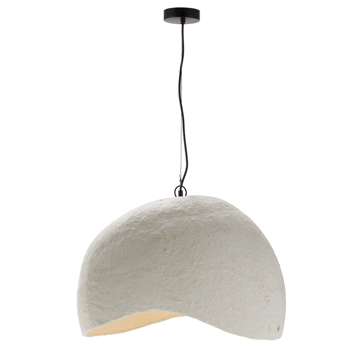LAMP FROM PAPIER MASHE IN BEIGE COLOR