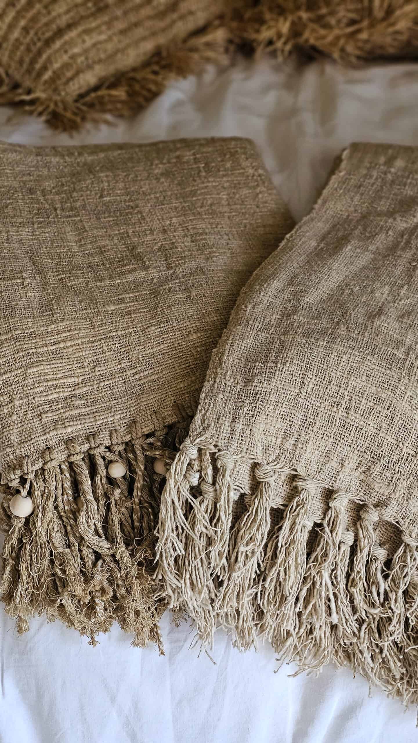 LINEN PLAID WITH BEADS