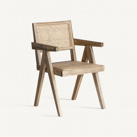 AA ELM WOOD&LINEN CHAIR
