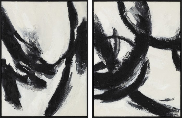 SET OF 2 ABSTRACT CANVAS PAINTINGS
