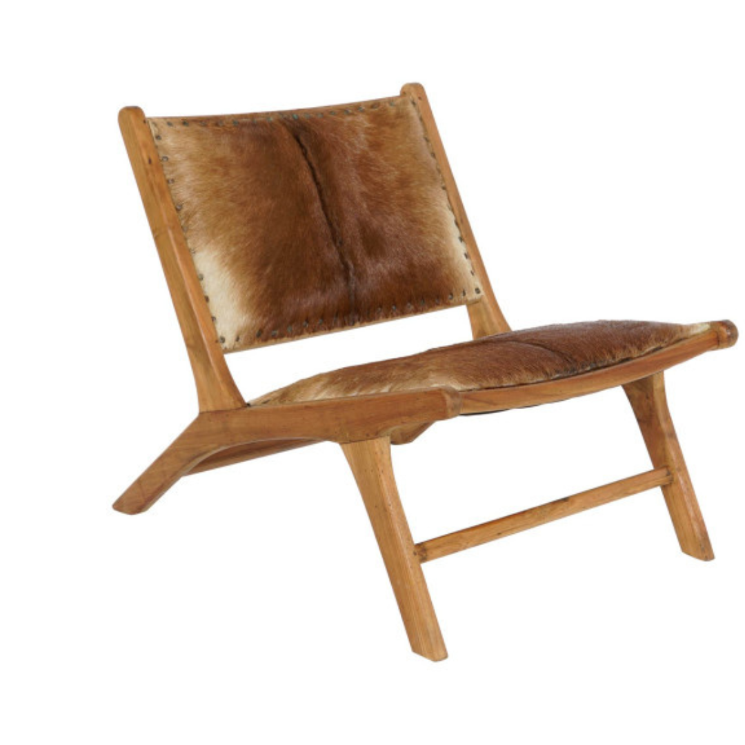ARMCHAIR TEAK/COW LEATHER