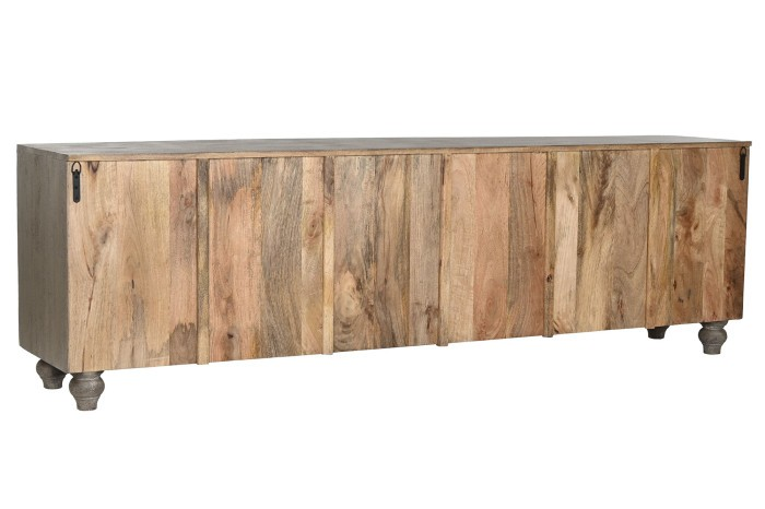 ANTIQUE GRAY CARVED TV STAND