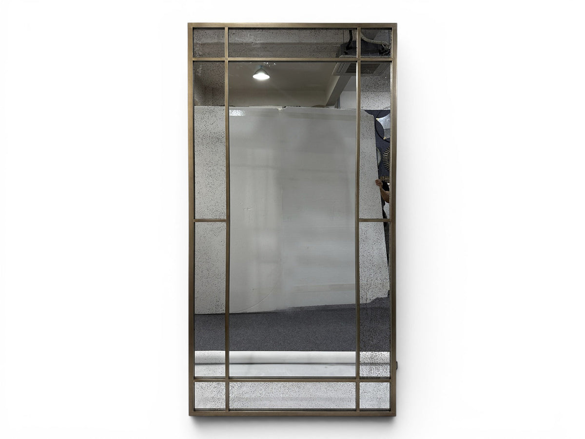 MIRROR IRON AND GLASS 100/200cm AGED GOLDEN