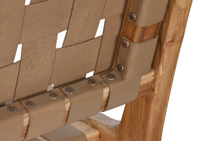 ZUZI BEIGE LEATHER BENCH