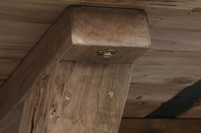 ТРАПЕЗАРНА МАСА ОТ РЕЦИКЛИРАНО ТИКОВО ДЪРВО 220 см