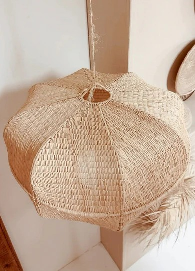 ROUND RAFFIA PENDANT LAPM 60cm