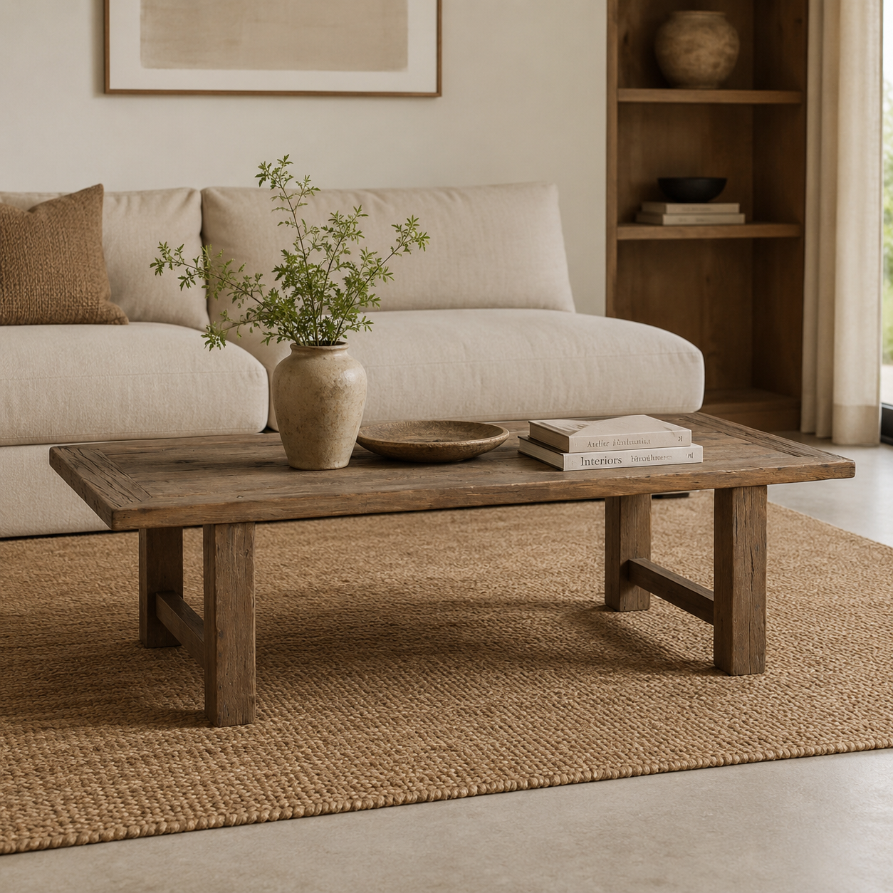RECYCLED TEAK WOOD COFFEE TABLE 140cm