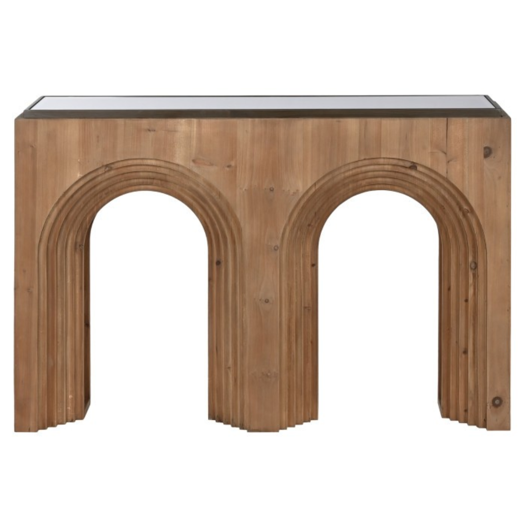CONSOLE TABLE SPRUCE GLASS 122cm