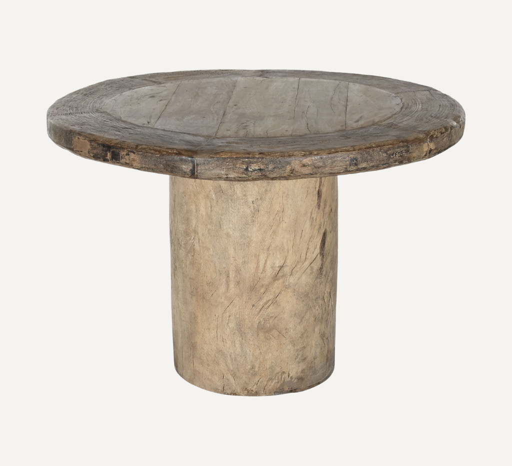 UNIQUE ROUND TEAK WOOD DINING TABLE 110cm