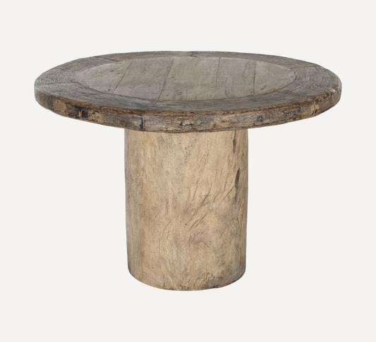 UNIQUE ROUND TEAK WOOD DINING TABLE 110cm