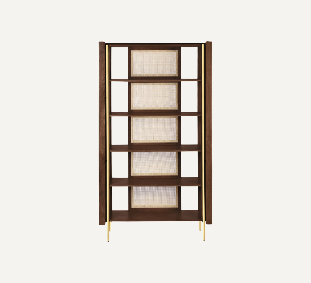 MANGO WOOD BOOKCASE DARK BROWN MONTU
