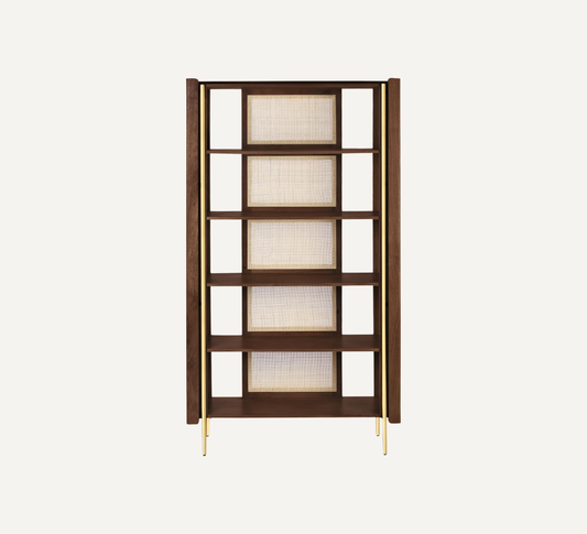 MANGO WOOD BOOKCASE DARK BROWN MONTU
