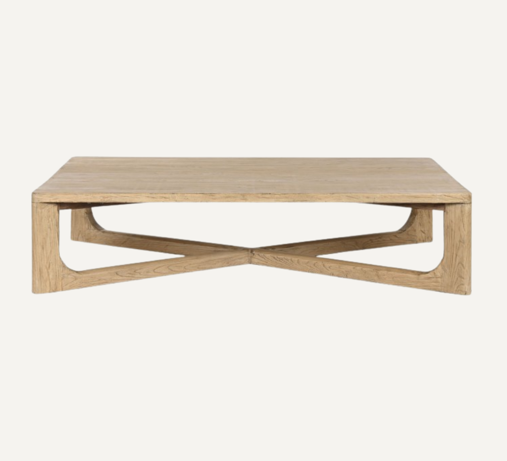 SOLID ELM WOOD COFFEE TABLE OLMA 170 cm