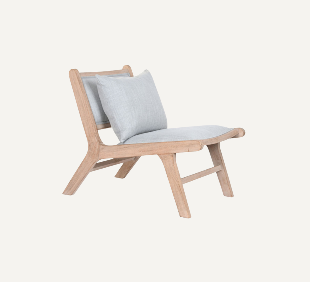 WOOD ARMCHAIR MAYA LIGHT GREY