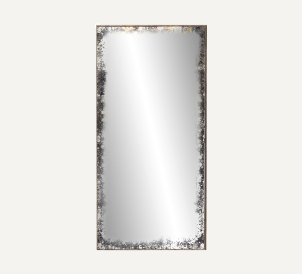 METAL AND GLASS MIRROR 60/120cm DISTRESSED SILVER