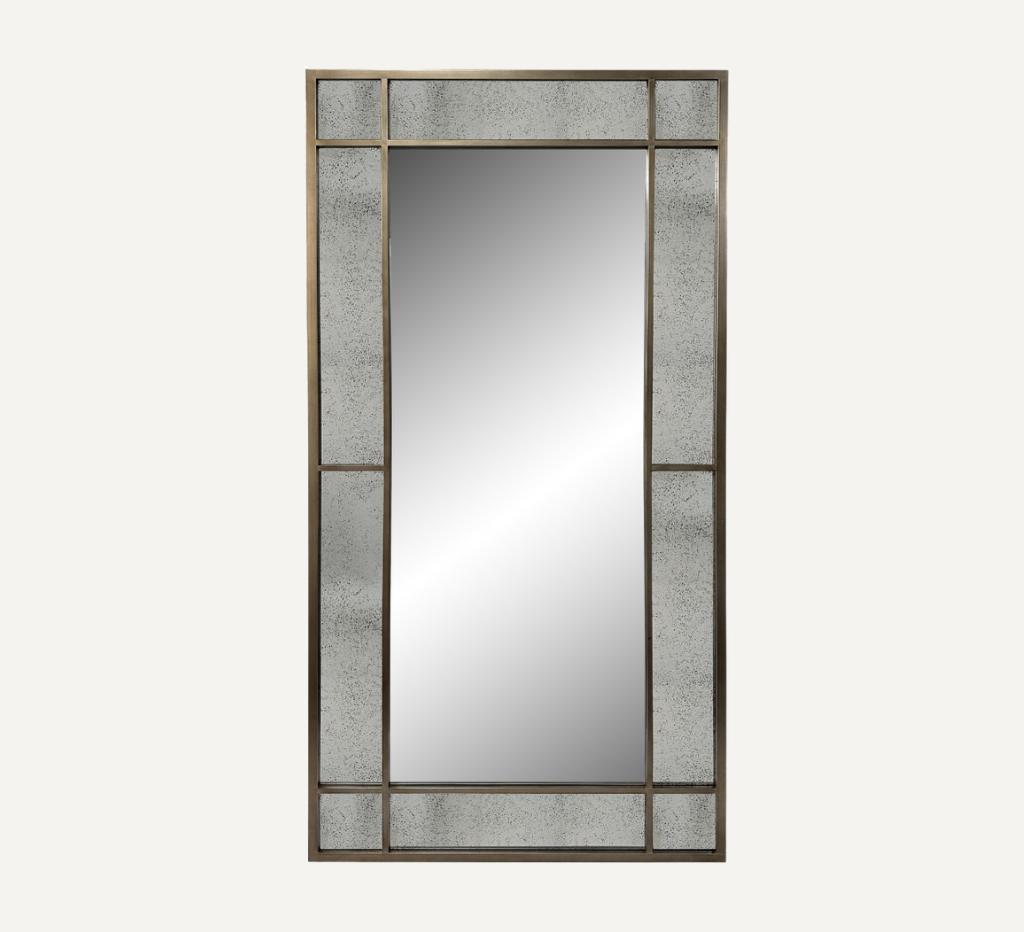 MIRROR IRON AND GLASS 100/200cm AGED GOLDEN