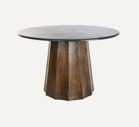BLACK MARBLE&MANGO WOOD DINING TABLE 120cm