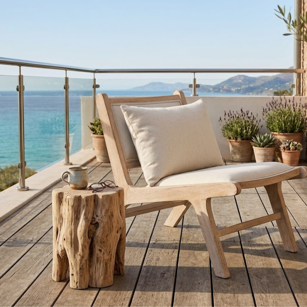 WOOD ARMCHAIR MAYA BEIGE