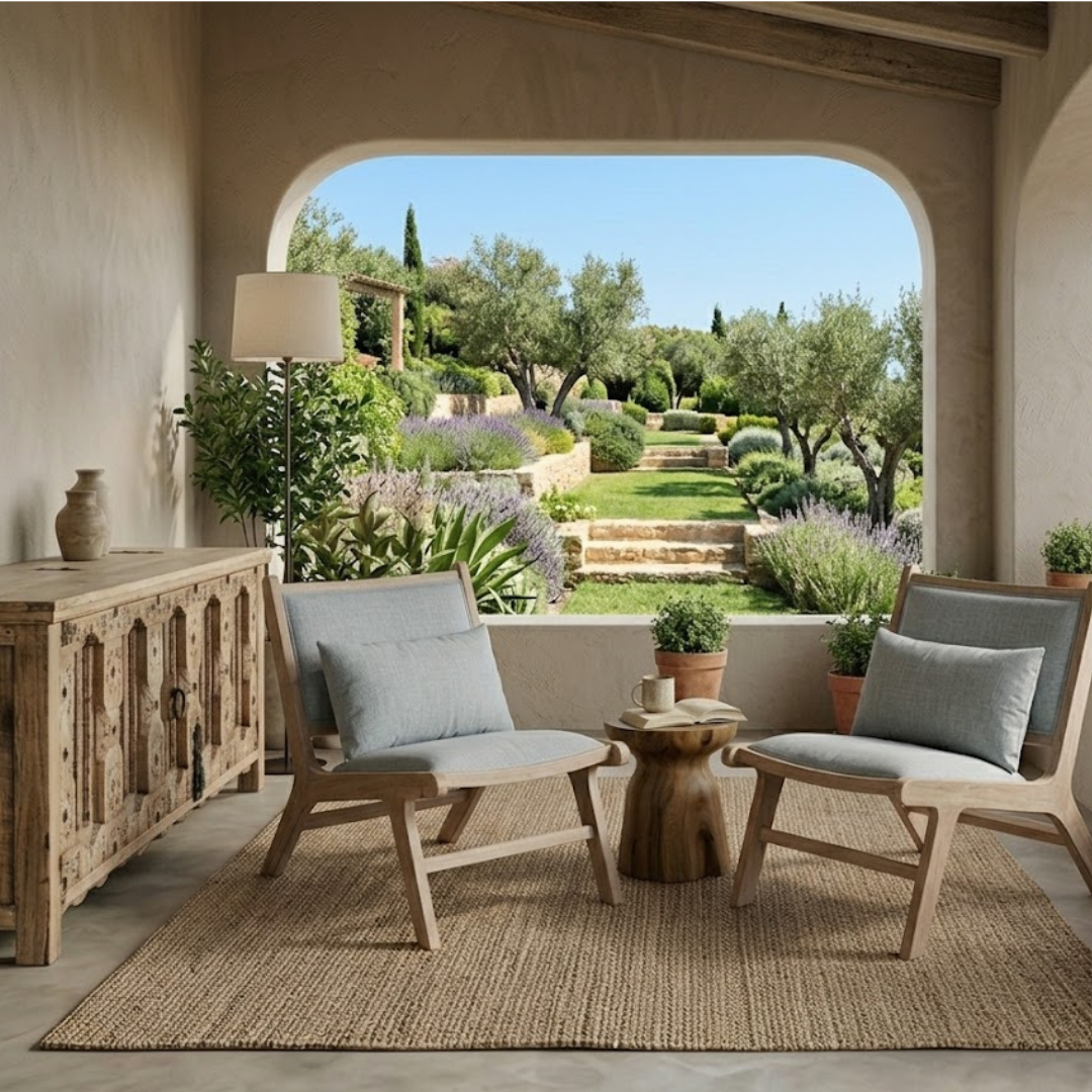 WOOD ARMCHAIR MAYA LIGHT GREY
