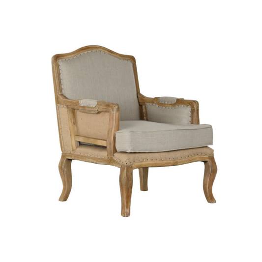 LINEN ARMCHAIR IN MANGO WOOD