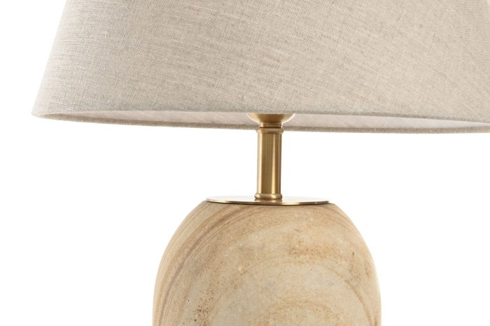 TABLE LAMP FROM BRASS AND TRAVERTINE