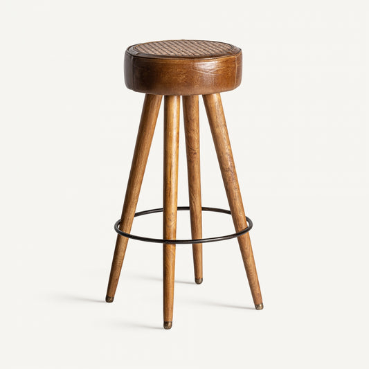 БАР СТОЛ ОТ КОЖА ОТ РАТАН