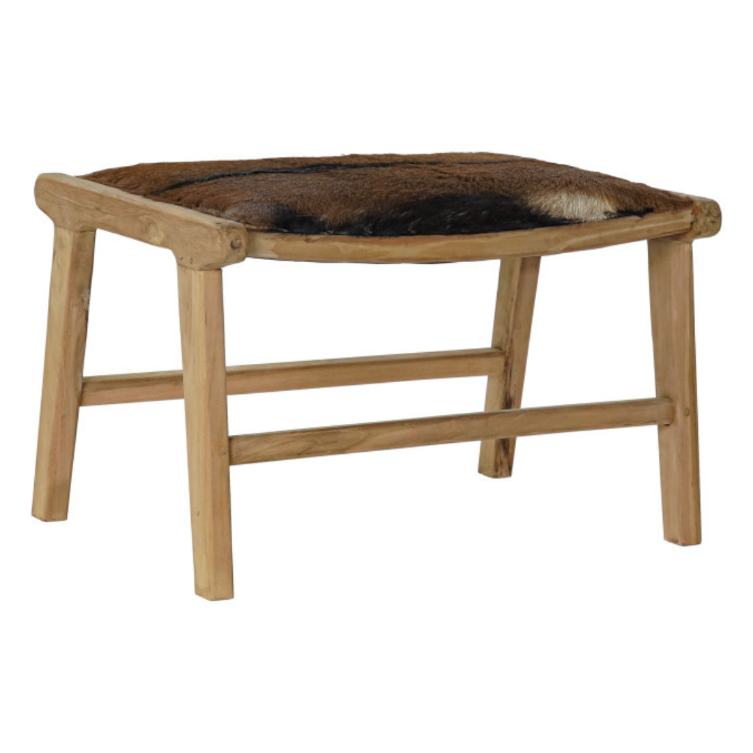 СТОЛ ЗА КРАКА ОТ ТИК/ТЕЛЕШКА КОЖА