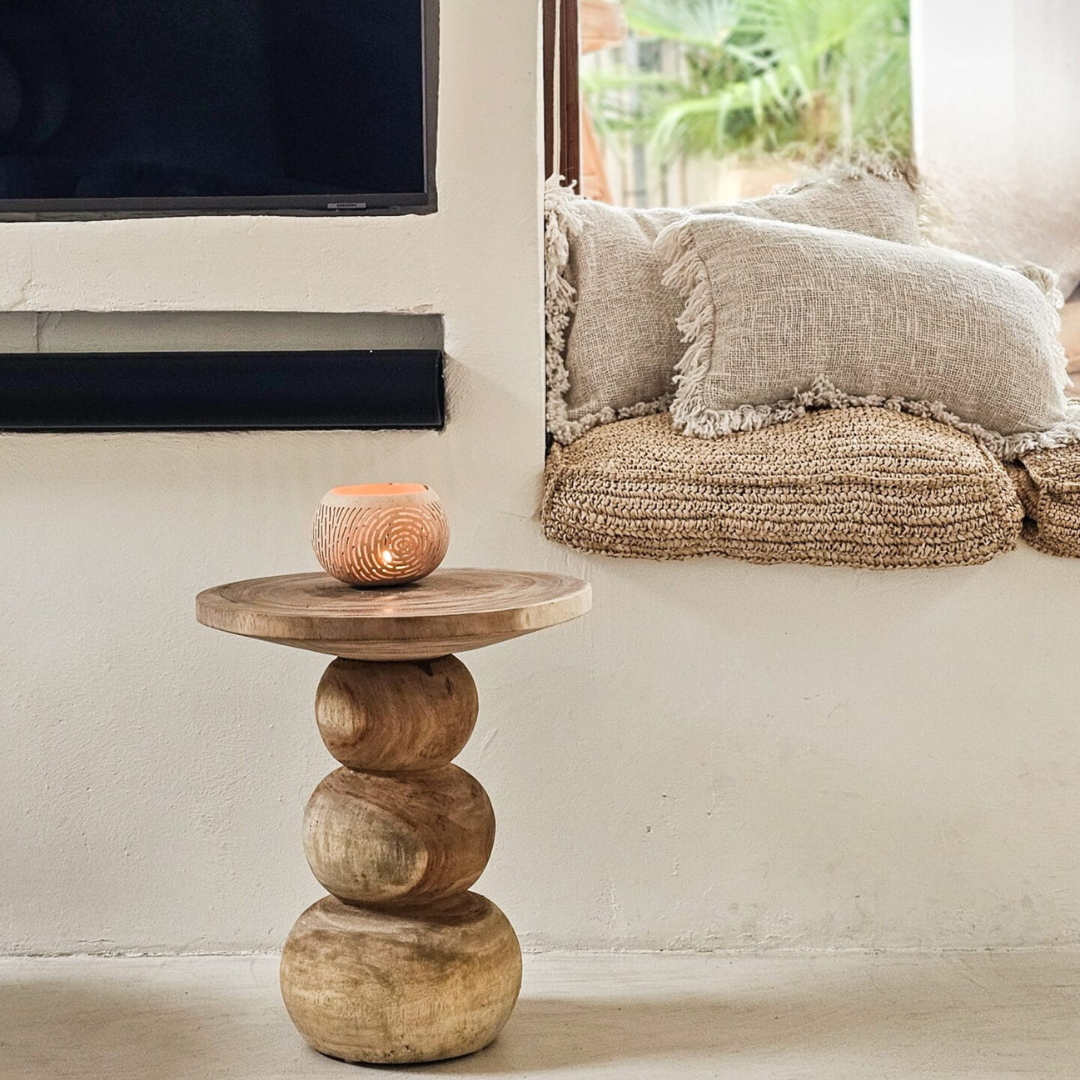 ДЪРВЕНА КРЪГЛА СТРАНИЧНА МАСА EMU