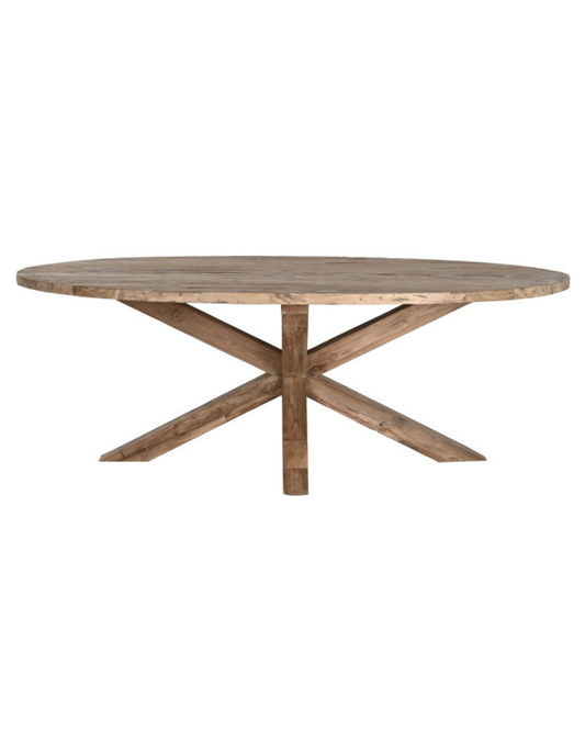 ТРАПЕЗАРНА МАСА ОТ РЕЦИКЛИРАНО ТИКОВО ДЪРВО 220 см 