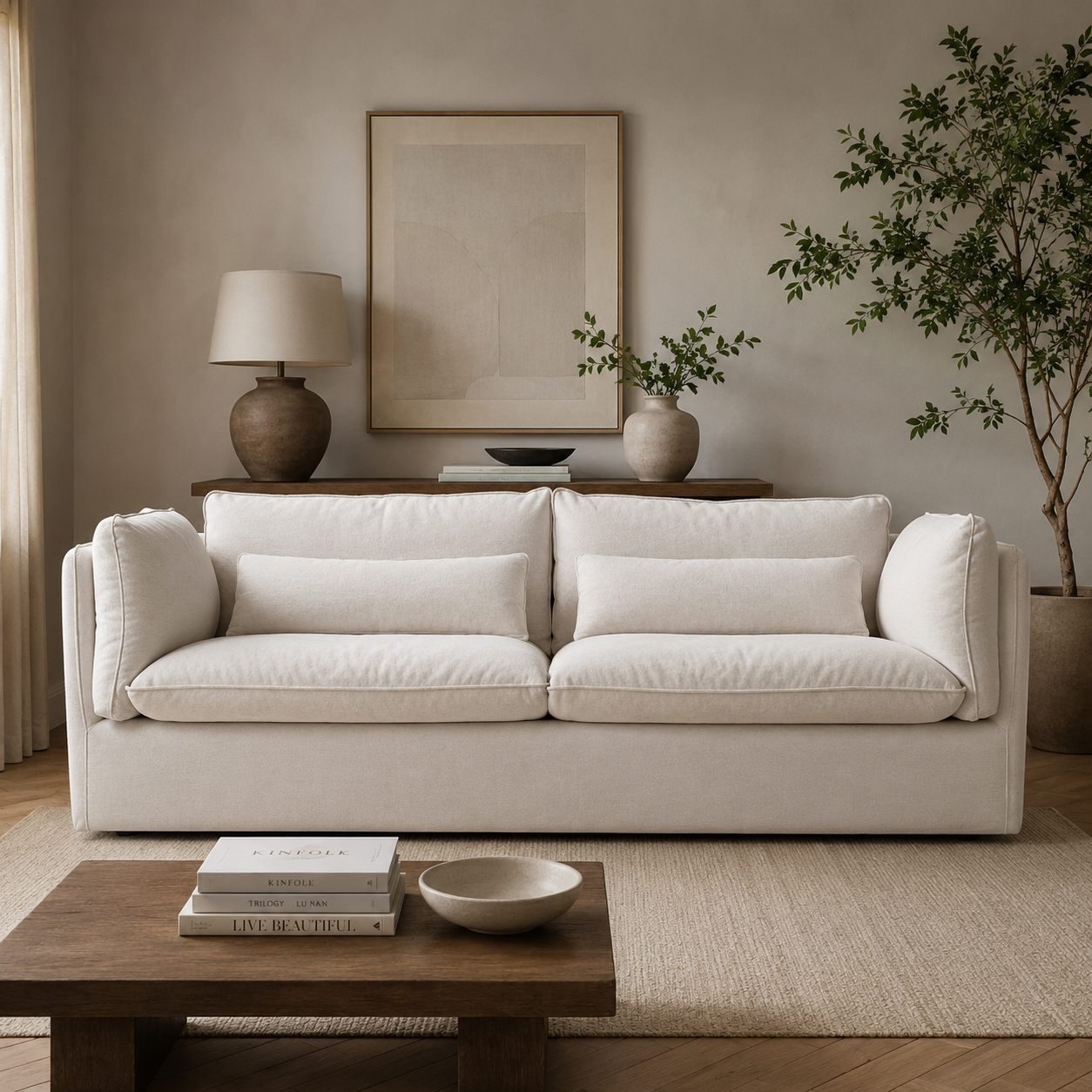 SOFA BLANCO ROTO 230CM