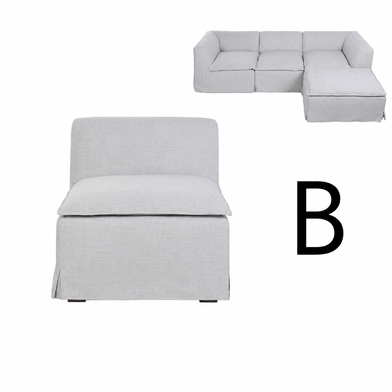 MIMOZA LINEN COUCH 75X100X74cm