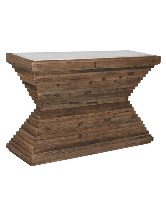 КОНЗОЛНА МАСА РЕЦИКЛИРАН ДЪРВЕН МРАМОР 