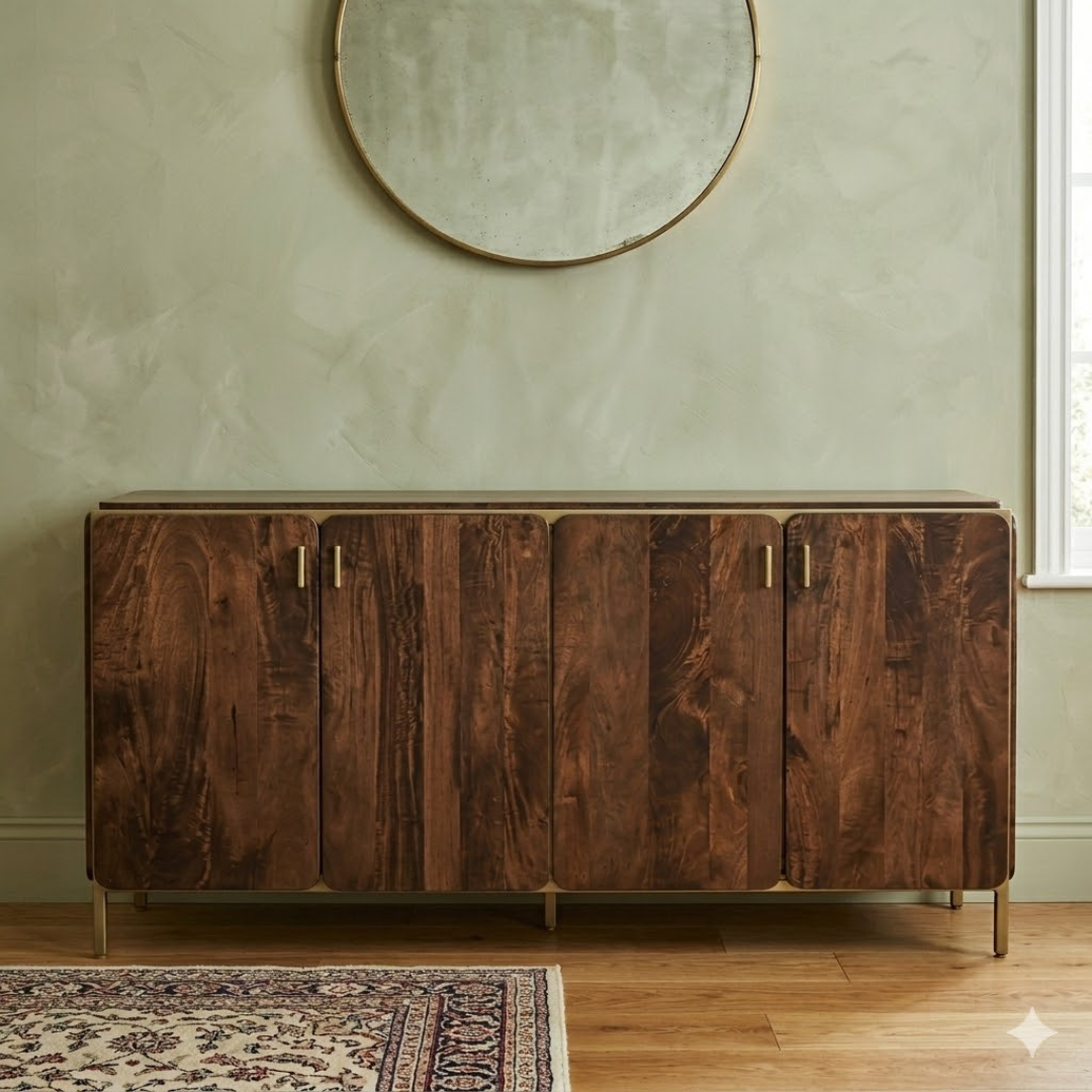 MODERN BUFFET FROM STEEL AND MANGO WOOD 160cm