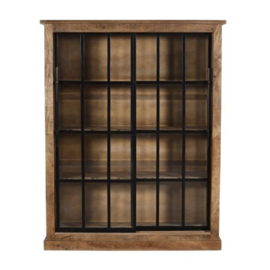 DISPLAY CABINET FROM MANGO WOOD AND METAL