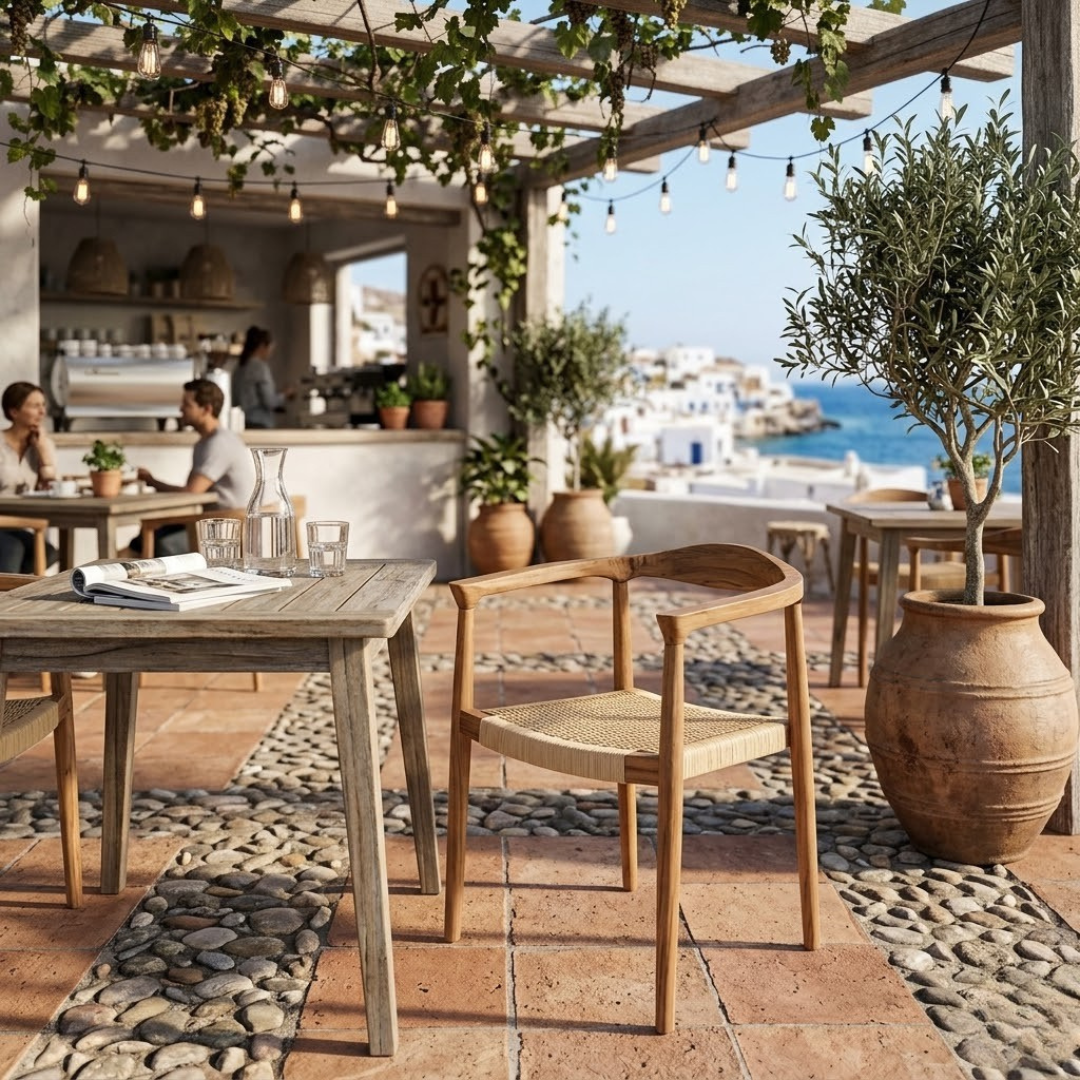 OUTDOOR TEAK WOOD CHAIR COMO IN BROWN