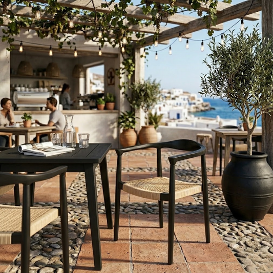 OUTDOOR TEAK WOOD CHAIR COMO IN BLACK