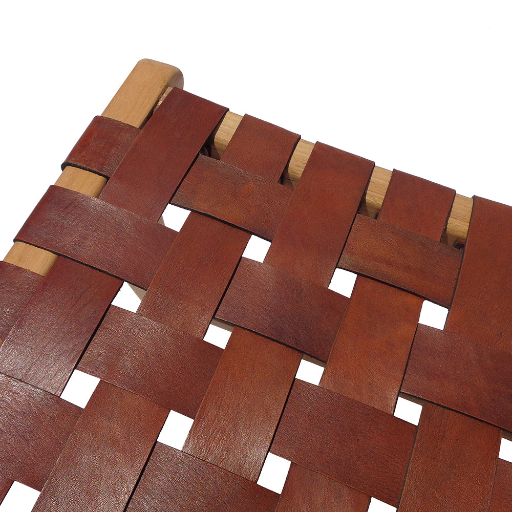 Кафява кожена табуретка ZUZI 