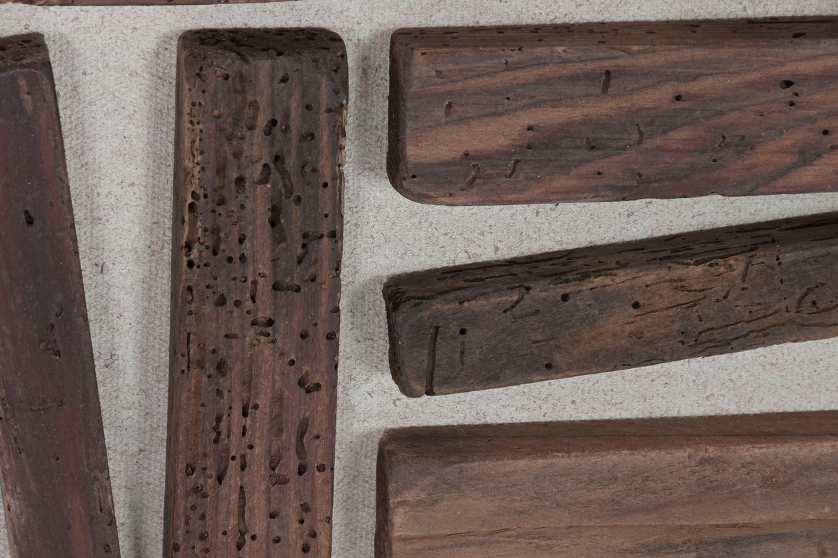 PICTURE RECYCLED WOOD 62/62cm Set of 2