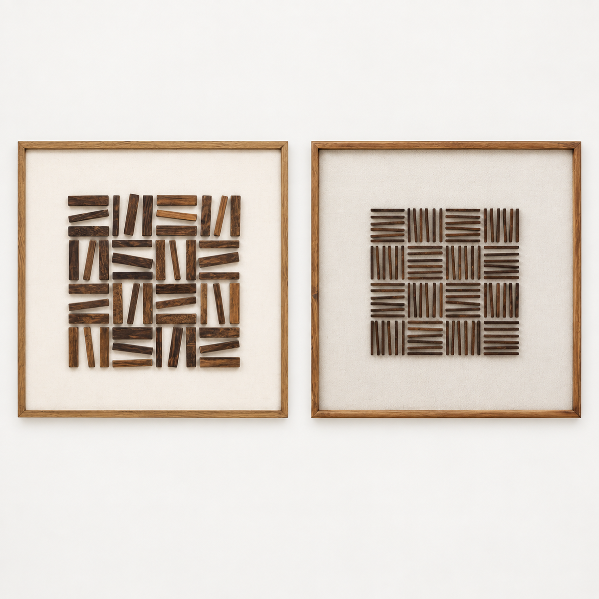 PICTURE RECYCLED WOOD 62/62cm Set of 2