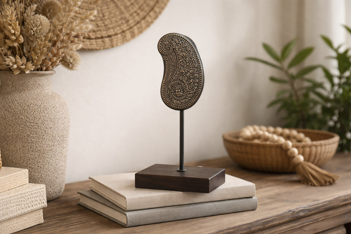 DECORATION FROM WOOD AND METAL SET OF 2