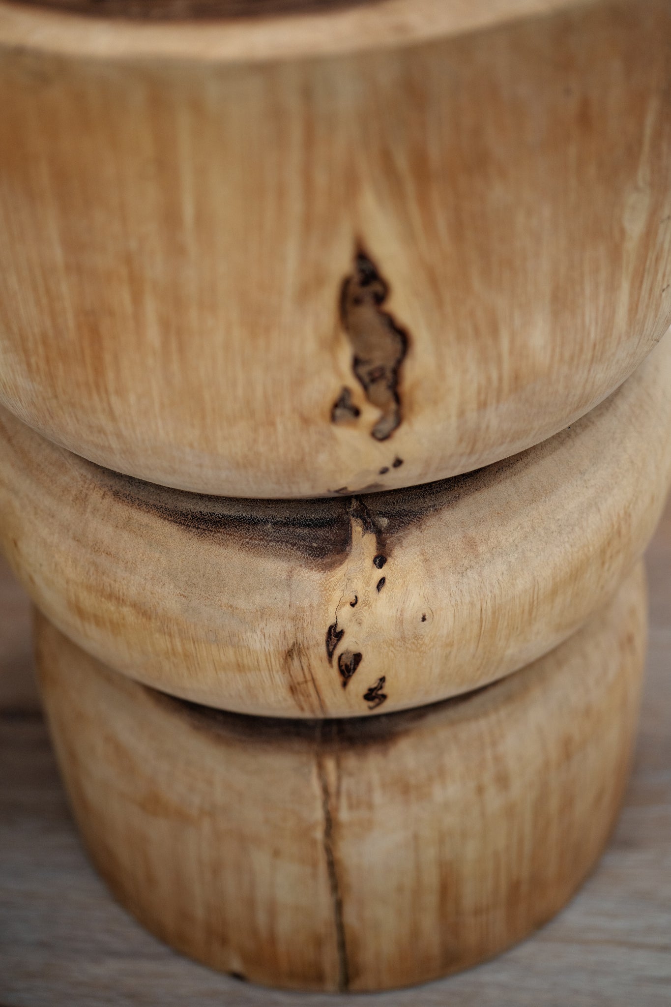 BALINESE WOOD SIDE TABLE & STOOL – 30CM