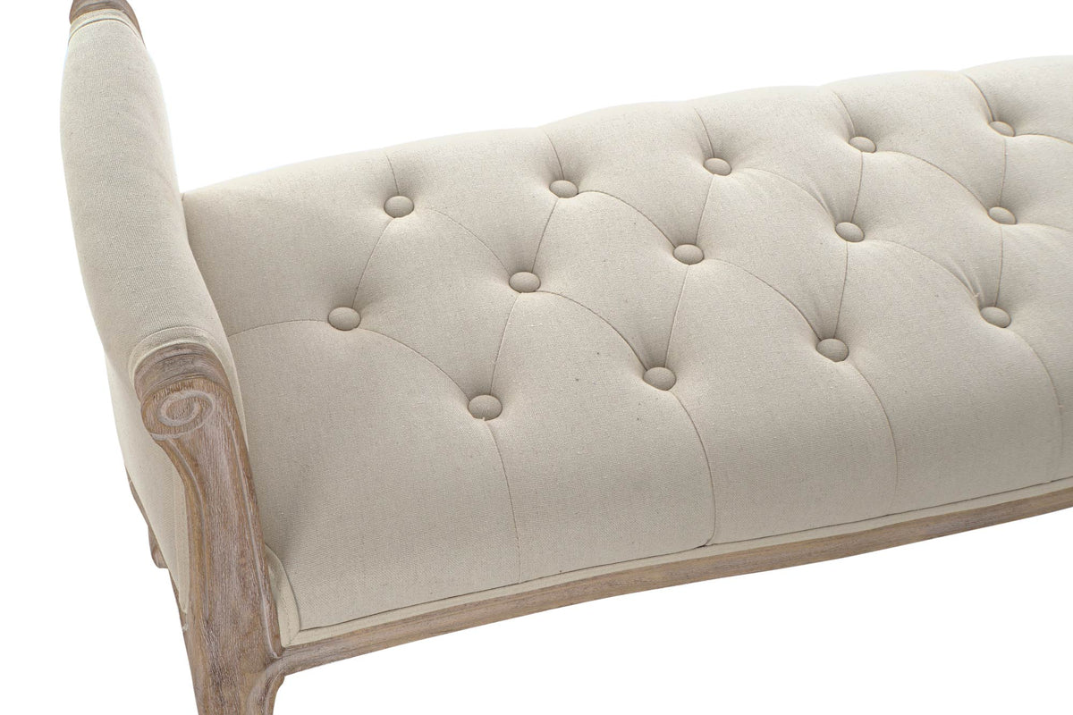 SHOE-REMOVING CHAIR LINEN FROM RUBBERWOOD 109cm