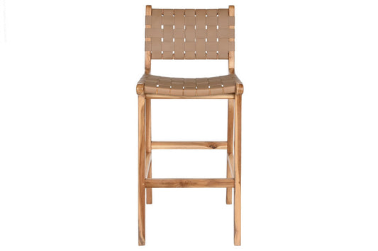 Бар стол ZUZI бежов от кожа