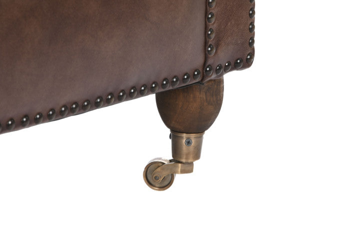 Кожено кресло CAPITON, тъмнокафяв 