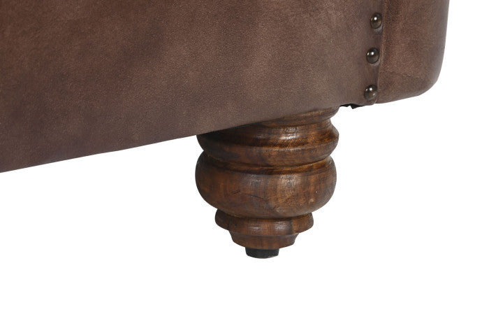 Кожено кресло CAPITON, тъмнокафяв 