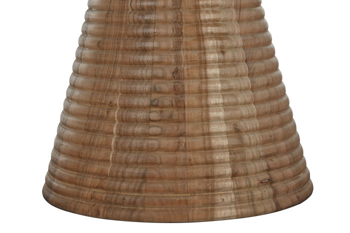 КРЪГЛА ТРАПЕЗАРНА МАСА ОТ МРАМОР И АКАЦИЕВО ДЪРВО 115 см 