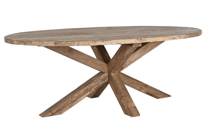 ТРАПЕЗАРНА МАСА ОТ РЕЦИКЛИРАНО ТИКОВО ДЪРВО 220 см 