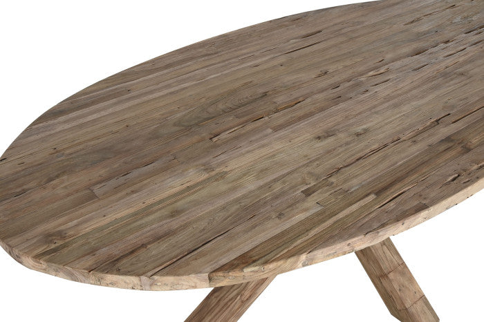 ТРАПЕЗАРНА МАСА ОТ РЕЦИКЛИРАНО ТИКОВО ДЪРВО 220 см 