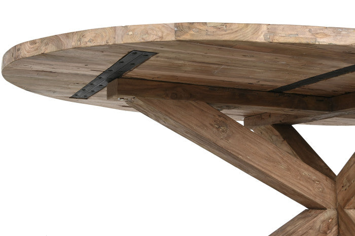 ТРАПЕЗАРНА МАСА ОТ РЕЦИКЛИРАНО ТИКОВО ДЪРВО 220 см 