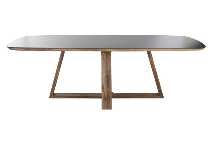 КЕРАМИЧНА И ТИКОВА ДЪРВЕНА ТРАПЕЗАРНА МАСА 240 см